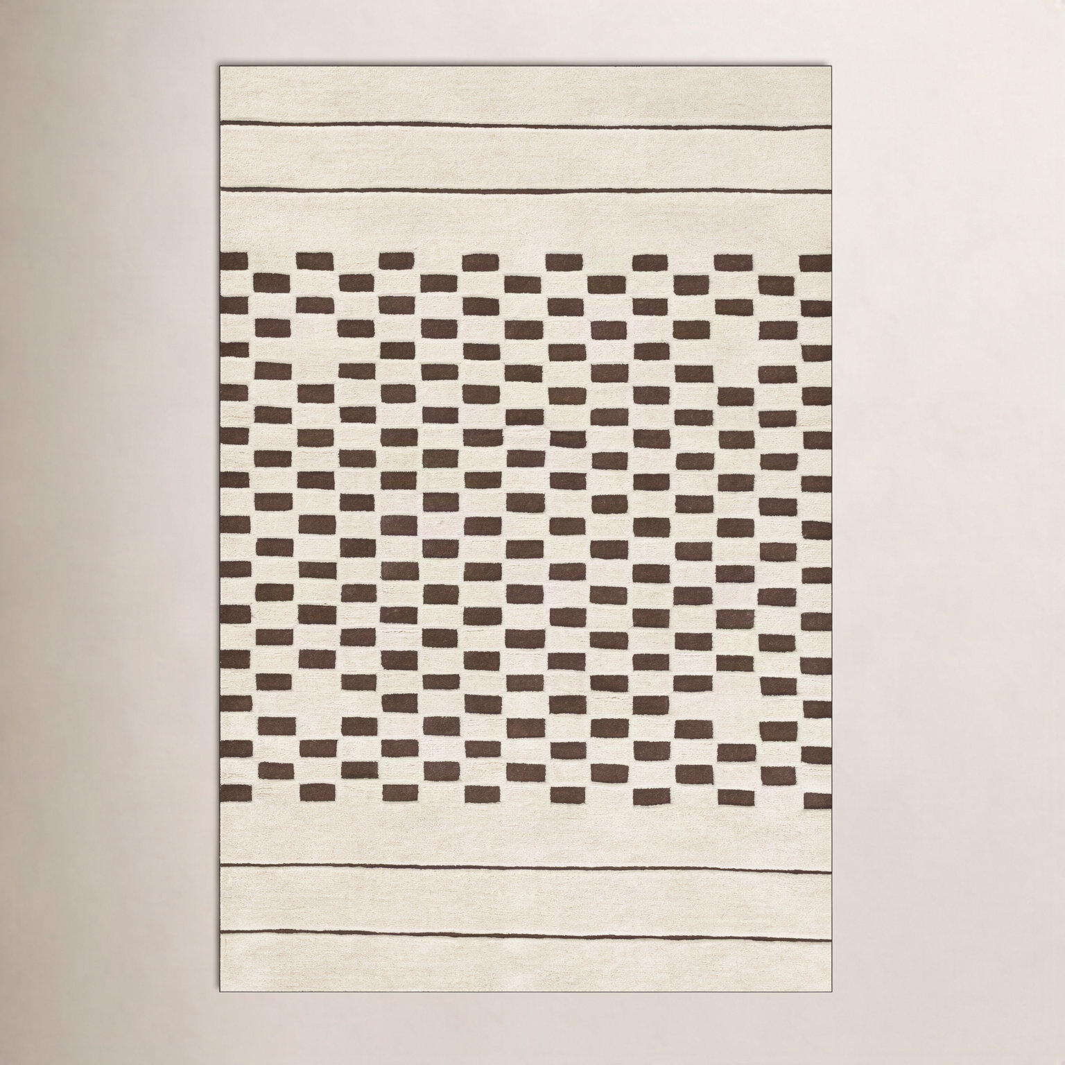 Aelin Hand-Tufted Checkered Wool Rug, Rectangle 8' x 10'