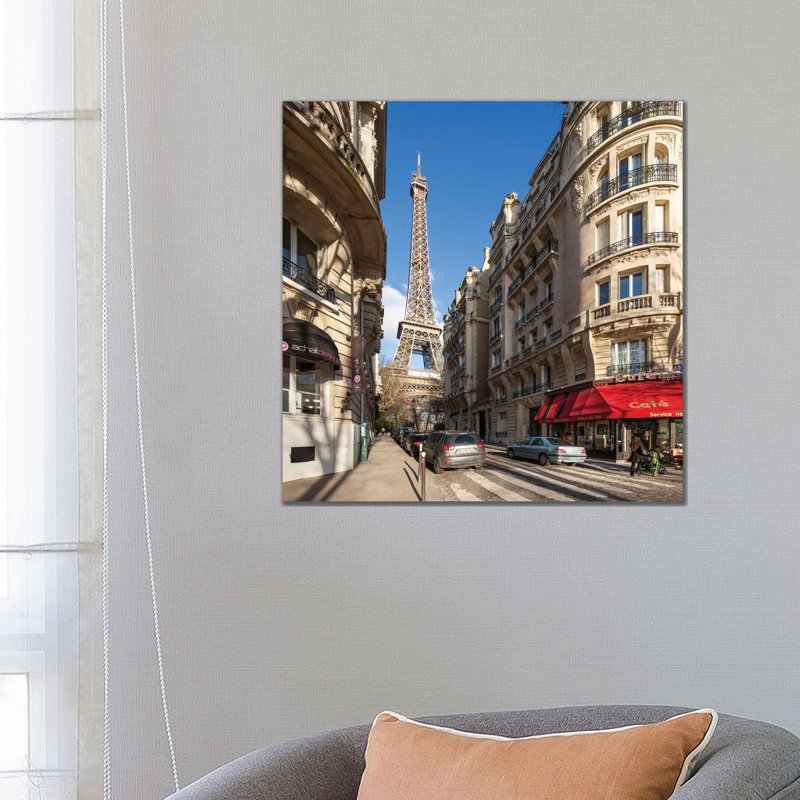 Rue De Buenos-Aires With View Of The Eiffel Tower, Paris, France by Jan Becke - Wrapped Canvas Gallery-Wrapped Canvas Giclée