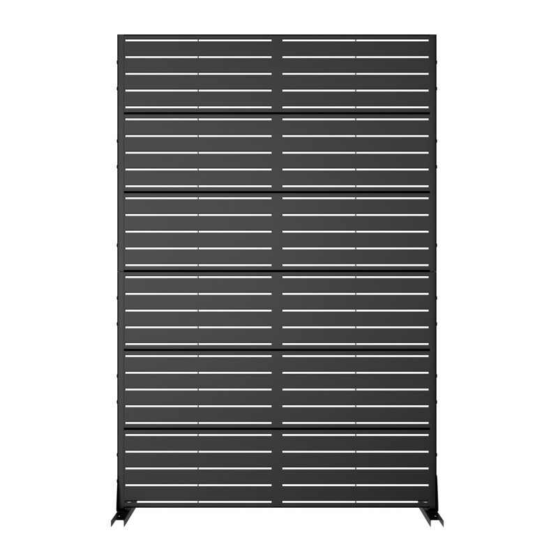 Metal Privacy Screen Fence Panel, Black, 72" H x 47" W x 16" D