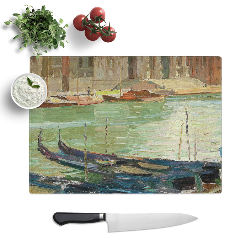 Gondolas in Venince by Carl Moll Chopping Board, 0.4cm H x 20cm W x 28.5cm L