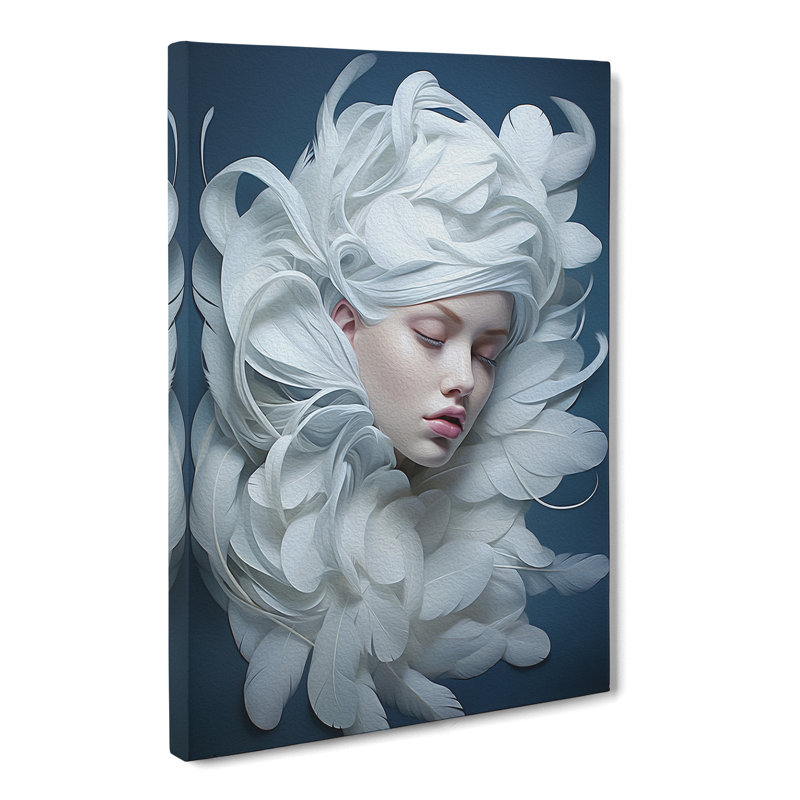 Feather Neo-Plasticism - Wrapped Canvas Print, 60cm H x 40cm W x 3cm D