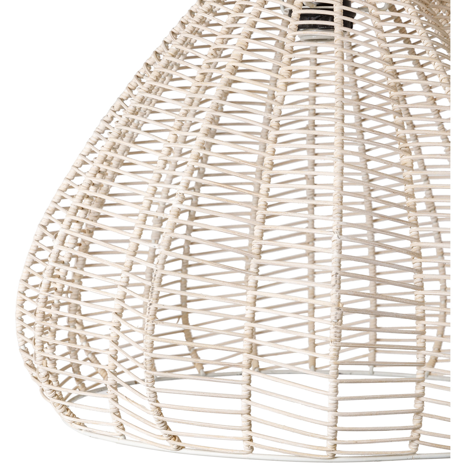 Venus Single Light Rattan Pendant, White, White