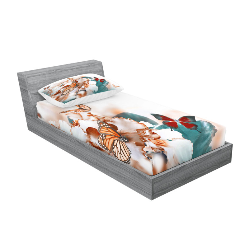 Multicolore ensemble de draps et taies décoratifs Ambesonne, Ensemble de draps pour lit simple + 1 drap-housse 
