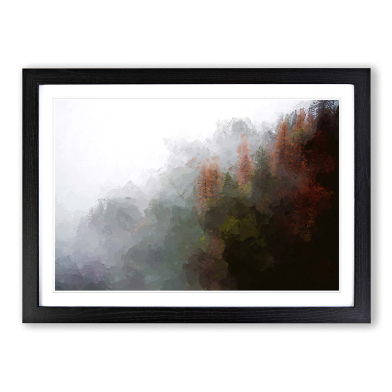 Mist Around the Forest - Picture Frame Graphic Art Print, Black Framed, 48cm H x 65cm W x 2cm D