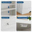 Buffet 55 po, commode en bois avec tablettes réglables, console avec crédence et armoire de plancher, blanc-424637905