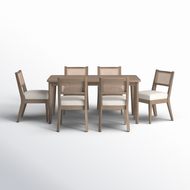 Landeros Rectangular 35'' L x 65'' W Dining Set, Oak