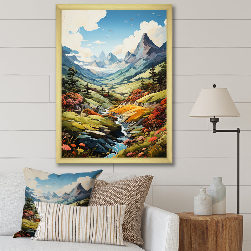 Montagnes Banshi, Cadre photo doré, H 32 po x l 24 po x P 1 po