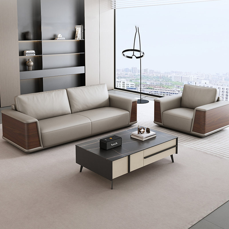 Ensemble de salon en cuir véritable 2 pièces