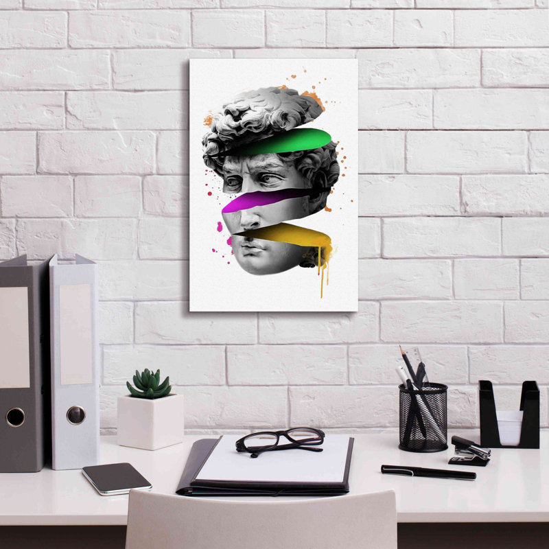 «Michelangelo David Slice» par Epic Portfolio, art mural sur toile, H 18 po x l 12 po x P 0,75 po