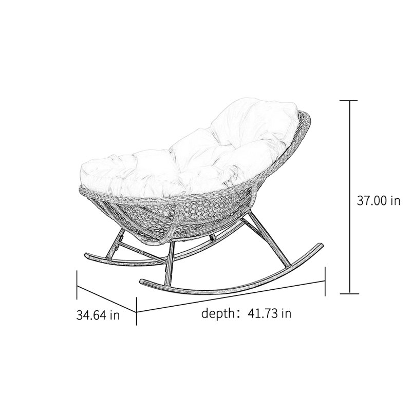 Chaise berçante Leisure, Noir / brun
