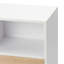 Armoire de chevet classique blanche avec un tiroir, des pieds courts en pin et un compartiment de rangement, une table de bout facile à assembler dans la chambre à coucher avec 1 casier caché, élégante et moderne