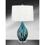 Sassari 28" Teal and Black Fused Glass Table Lamp