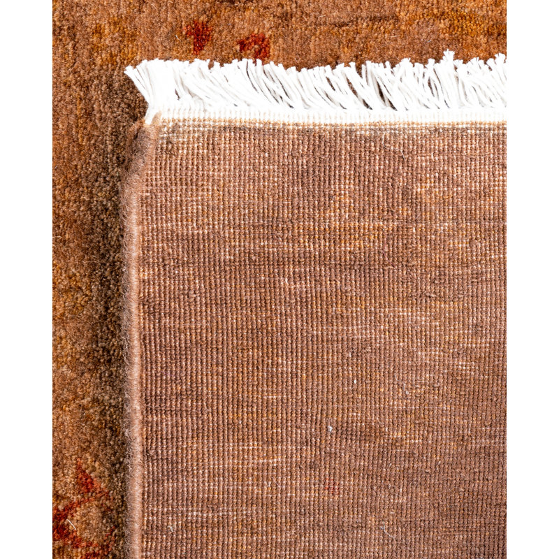 Tapis brun en laine noué à la main Caylor 2 pi 9 po x 4 pi 3 po Caylor