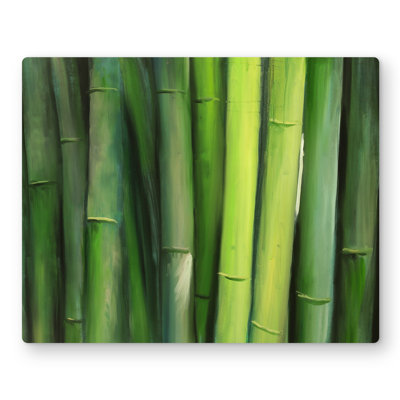 Green Bamboo - Botanical Asian Metal Print for Home Decor