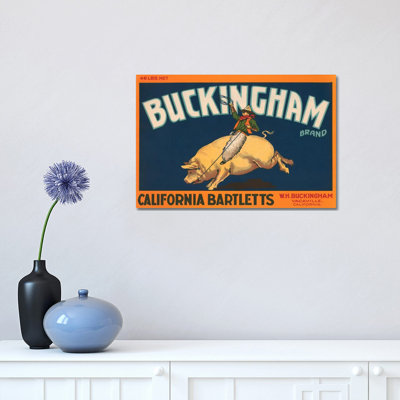 Buckingham California Bartletts Label Vintage Poster - Wrapped Canvas Print