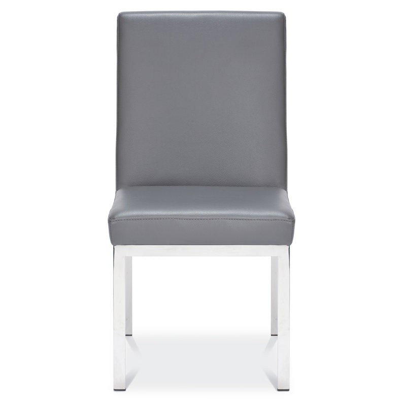Shepparton 18'' H Polyurethane Upholstered Metal Side Chair, Gray
