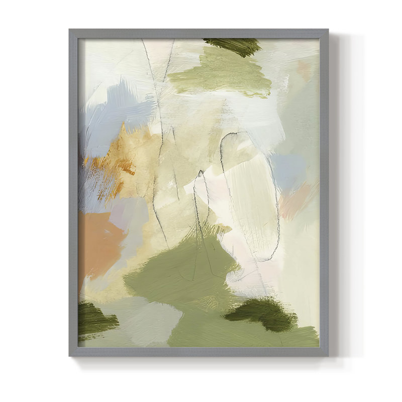 Verdure I, reproduction encadrée - bois massif, H 21 po x l 17 po, Gris