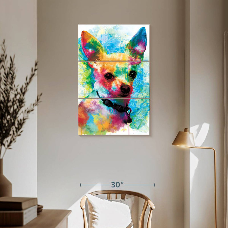 Brampt Chihuahua Paint Splash, 57" H x 36" W