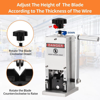 Manual Wire Stripper Machine, 0.06"-1" Wire Cable Stripping Tool