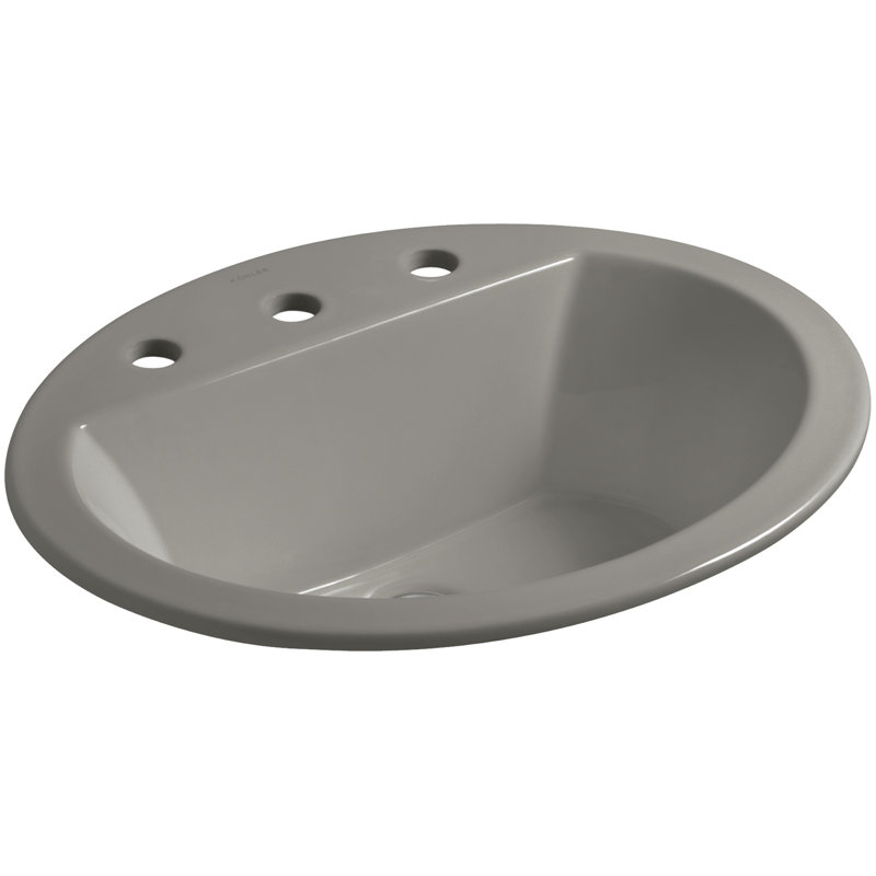 Bryant Vitreous China Oval Drop-In Bathroom Sink with Overflow, Cashmere