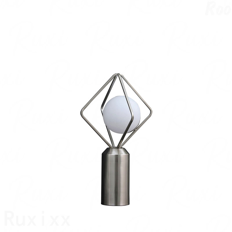Table Lamp - Silver Finish, Metal Frame