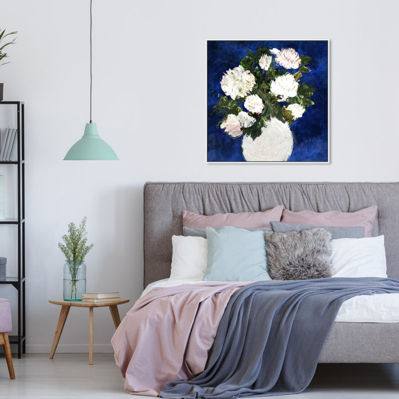 " Dripping Roses " Painting Print, White Framed, 31" H x 31" W x 1.5" D