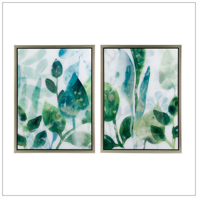 Framed Printed Acrylic Decorative Wall Art, Wall Decor For Living Room Bedrrom Entryway Office, Set Of 2