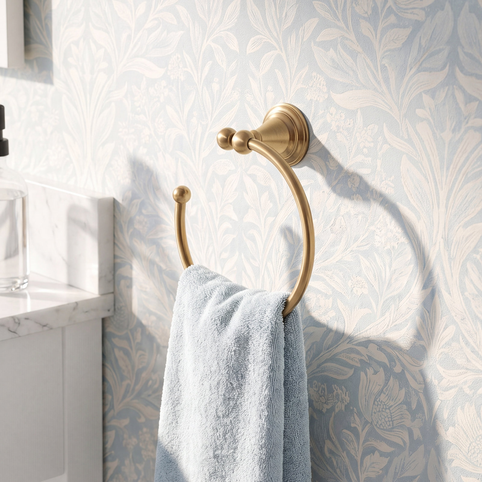 Victorian Towel Ring, Brilliance Polished Brass