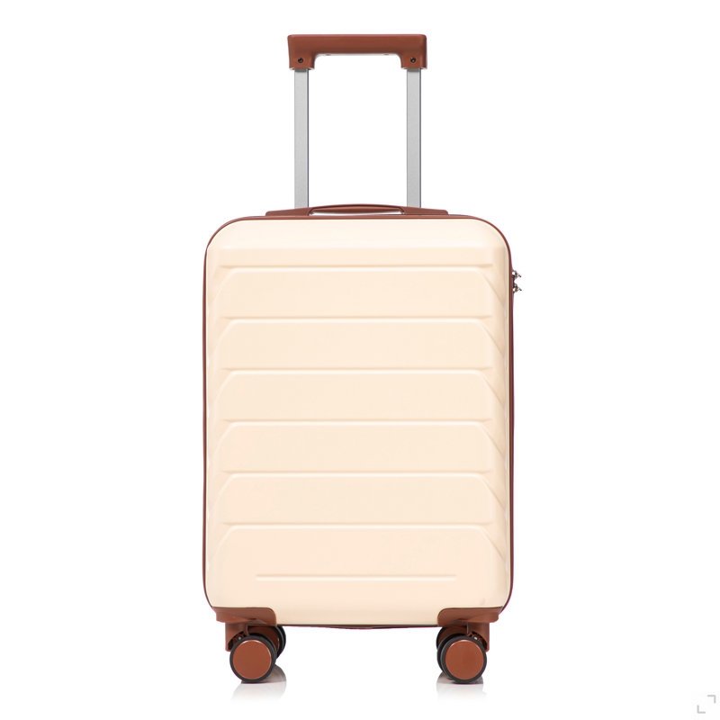 Bagage à carreaux rigides de 20 pouces en ABS à carreaux roulés - surface résistante aux égratignures, quatre roues multidirectionnelles, avec serrure à combinaison.