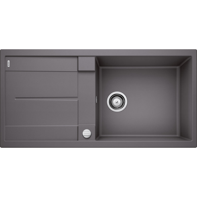Metra Xl Single Bowl Inset Kitchen Sink, Rock Grey