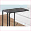 Table basse en forme de C peu encombrante avec plateau en verre trempé noir Base en métal pour le salon, la chambre à coucher