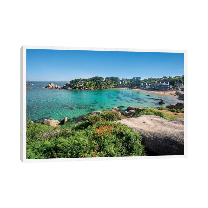 Saint Guirec Beach, White Framed, 152.5 cm H x 101.5 cm W