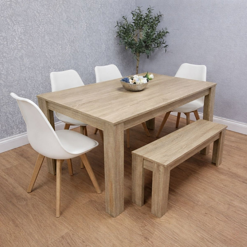 4 - Person Dining Set, H75 x L140 x W80 cm 