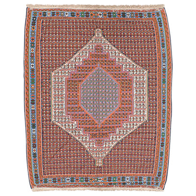 Hand Knotted Wool Area Rug in Multi
