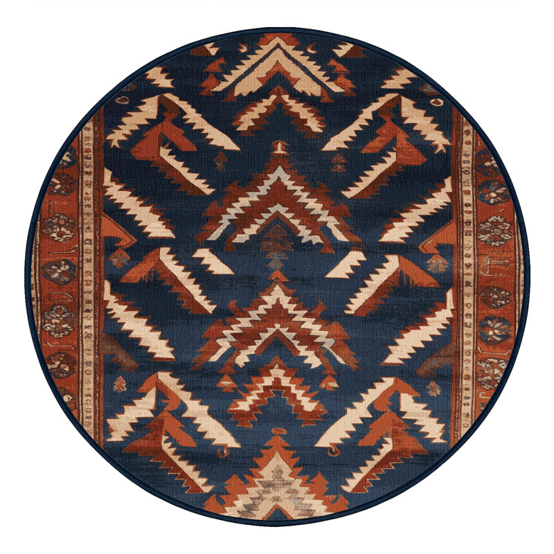 Tapis mauve lavable à la machine, Rond 3 pi