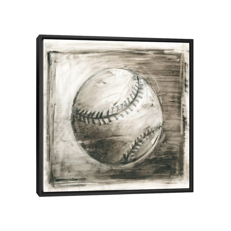 « varsity i », impression sur toile, H 18 po x l 18 po x P 1,5 po, Toile avec cadre noir, Pas de tapis