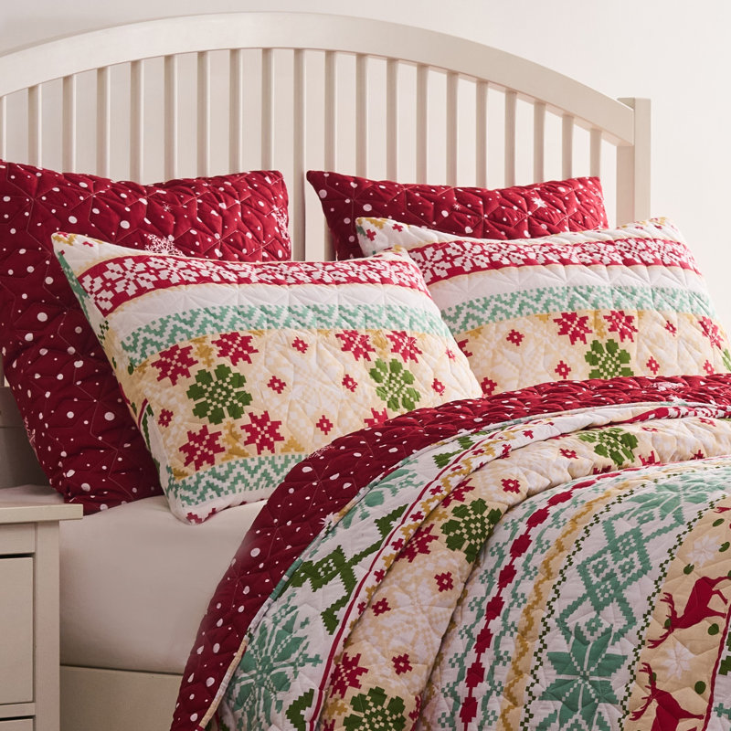 Greenland Home Fasions Fair Isle Snow Standard Sham, 20x26, Standard