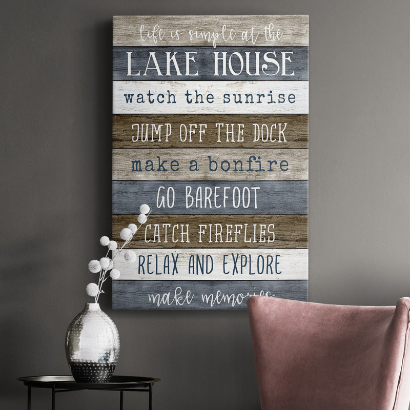 " Simple Lake Rules ", 36" H x 24" W x 1" D