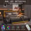 Estella Linen Upholstered Bed With LED Lighting And 4 Storage Drawers-775642170-775642148