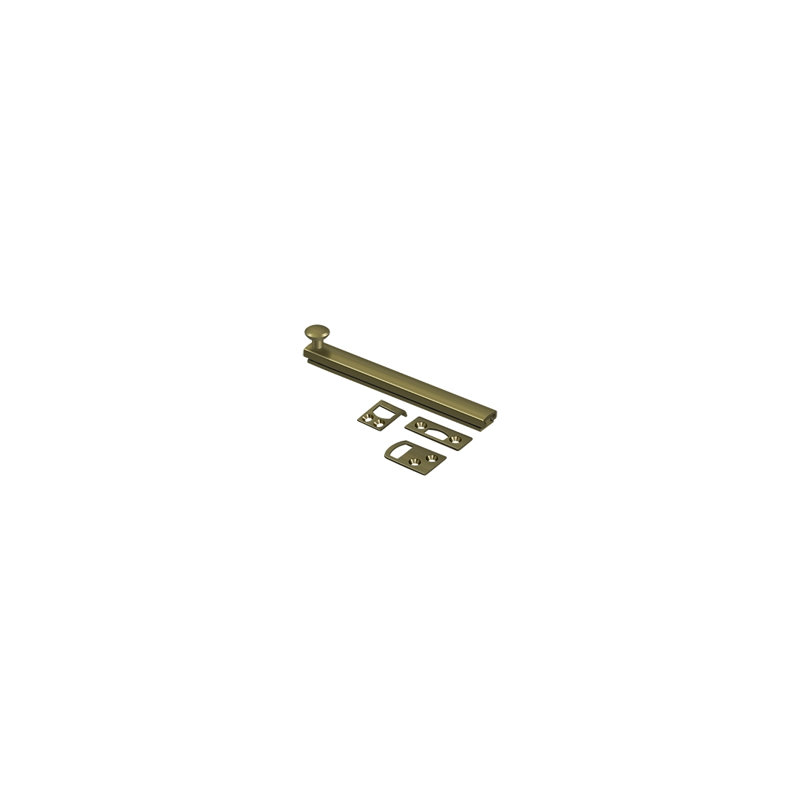 Deltana 6SBCS3 6" Surface Bolt, Concealed Screw, HD in Polished Brass, Polished Brass