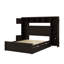 Grand lit en bois avec armoire tout-en-un, tablettes, prises et lit gigogne-378102324