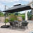 11' Square Cantilever Umbrella with Base and Soft 12 Colours Changing Light for Umbrella-100673674