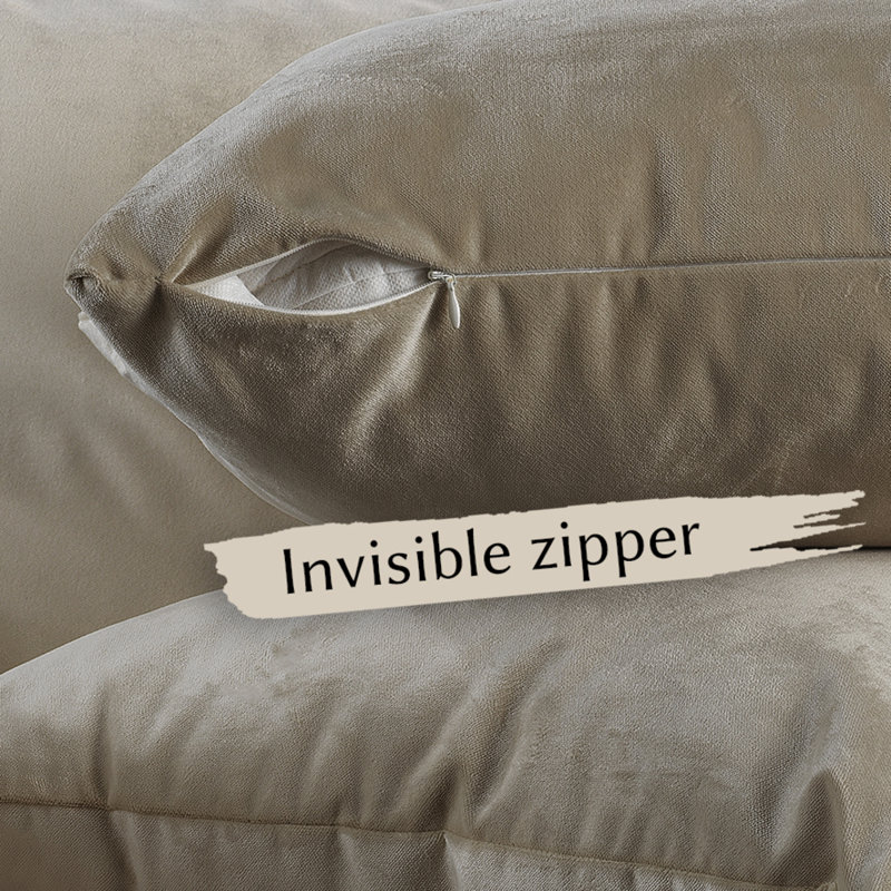Matte Velvet Pillow Cover, 26" x 26", 12 Off White
