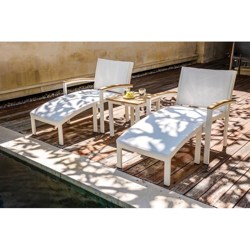 Soho 20" Teak Aluminum Outdoor Tall Square Side Table, White