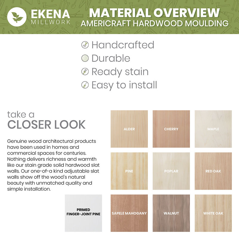 Moulure de teinture pour bois massif WM631, Aulne