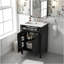 Meuble-lavabo 24 po avec 2 portes et tiroir escamotable, armoire de rangement de salle de bain avec lavabo, portes à fermeture en douceur avec organisateurs-863528789