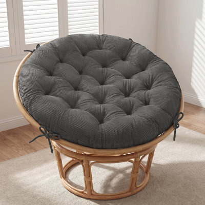 Coussin pour fauteuil Papasan, 120 x 120 cm, coussin de soutien, coussin de chaise rembourré, gris