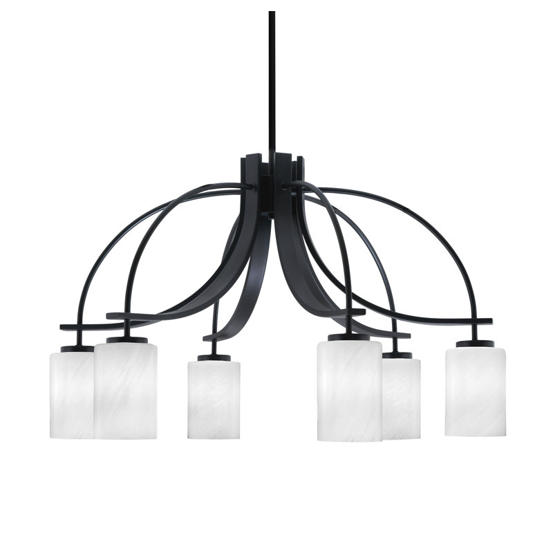 Lustre Cavella, H 18 po x l 27,5 po x P 27,5 po, Noir mat, 6