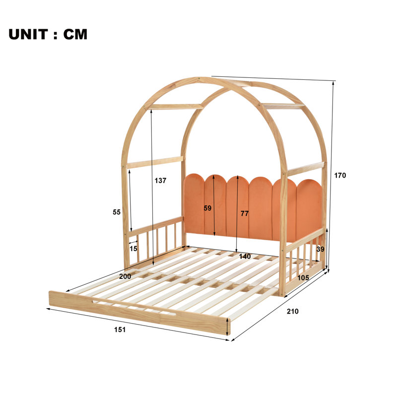 European Double (140 X 200 Cm) Daybed, Orange