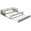 Lit de jour extensible avec couchette, lit de jour en bois avec couchette, gris (ANCIEN SKU: WF194887AAE)-894484518